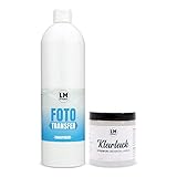 LM-Kreativ Foto Transfer Medium Kennenlern Set (1 Liter & 250 ml) Photo Transfer - Fototransfer zum Übertragen auf Holz, UVM. - Foto Transfer Papier -Ausdrucke - Made in Germany