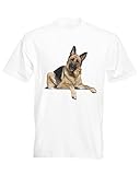 Deutscher Schäferhund Herren T-Shirt, weiß, S
