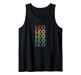 Herren Leo Wordmark Muster personalisierter Name Retro Tank Top