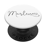 Marlene Name Vorname Schwarz Weiß Kalligrafie Herz Linie PopSockets mit austauschbarem PopGrip