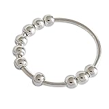 Zappel Angst Ring, Sterling Silber Perlen Ring, Stress Reliever Spinner Ring, Fidget Anxiety Beads Ringe, Zappel Ring für Frauen, das beste Geschenk für Freund und F