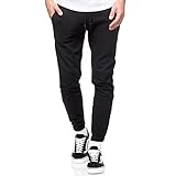 Smith Solo Jogginghose Herren – Jogger Männer Modern | Baumwolle Jungen Slim Fit Freizeithose | | Sporthose – Training – Trainingshose | Schwarz / Gummizug, XXL