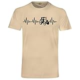 Herzschlag Traktor T-Shirt | Trecker | Landwirt | Schlepper Mähdrescher | Bauer Beige XL