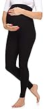 Merry Style Damen Lange Umstandsleggings aus Viskose MS10-297 (Schwarz, XXL)