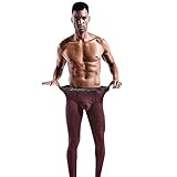 Seringlings Sport Unterwäsche Herren Unterhose Lang Thermo Unterwäsche Elastischer Bund Sport Leggings Laufhose Kompressionshose für Training Soft Tig