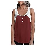 Lässige Rundhals-Patchwork-Kollisions-Farbblockierungsweste für Damen T-Shirt FüR MäD