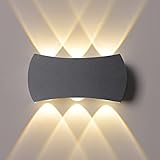 Wandlampe innen, LED wandleuchte innen,6W 3000K Warm weiß LED Wandleuchte,Wandleuchten led innen modern,Wandleuchte innen,IP65 Wasserdichte,Geeignet für drinnen und draußen(Schwarz)