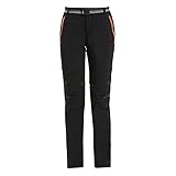 hukezhu Damen Stretch-Wanderhose - gewebt, wandelbar, mit Reißverschluss,Leichte Wanderhosen Outdoor Jogginghose Schnelltrocknend Atmungsaktiv (Schwarz, XXL)