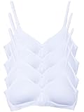 Kalon 4 Stück Demi gepolsterte Bralette verstellbare Träger, 4 Stück, Weiß, M/L