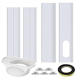 Kinget Klimagerät Fensterabdichtung Kit Klimaanlage Fensterabdichtung Window Vent Adapter 67-220 cm Einstellbar Fenster Slide Kit Platte Mit 13cm Flachmund Schlauchverbinder für Mobile Klimaanlag