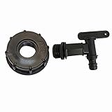 Aisszhao Kunststoff-Regentonnen-Wasserhahn, Schnappbefestigung, Regentonnen-Wasserhahn, mit IBC-Tank-Adapter, S60 x 16.9 cm Gewinde, Regentonne, Teile für Wasseranschlüsse, Haus und Garten (S60 x 6)