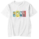 SUSSURRO Unisex Jujutsu Kaisen Shirt Yuji Itadori T-Shirts Fushiguro Friends Shirts Satoru Tops Anime Tees(x_l Lustiges Weiß)