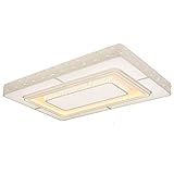 Deckenleuchten Led Wohnzimmer Dimmbar Mit Fernbedienung Deckenlampe Schlafzimmer Gang Esszimmer Rechteck 92 * 62Cm Trichromatisches Licht Kü