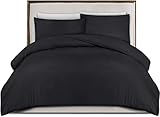 Utopia Bedding Bettwäsche Set - Mikrofaser Bettbezug 200x200 cm + 2 Kissenbezüge 50x75 cm - Schw