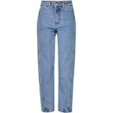 Damen Jeans Europäische und Amerikanische Hohe Taille Lässige Lose Weites Bein Washed Denim 9-Punkte Hosen Herbst und Winter Damenhosen XL