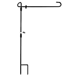 Cabilock Gartenflaggenständer Gartenflaggenhalter Metall Gartenfahnenstangen Gartenfahnenhalter mit Anti Wind Clip für Weihnachten Winter dekorative Gartenflaggen im Freien Garten Rasen H