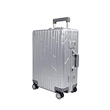 GUNDEL Aluminium Handgepäck Koffer Cabin Trolley 55x40x20 cm H/B/T 35L 4x360° Rollen Silber 2X TSA-Z