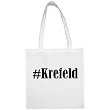Tasche #Krefeld Größe 38x42 Farbe Weiss Druck Schw