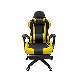 Gaming-Stuhl, Büroschreibtischstuhl Schwenkstuhl, ergonomisches Design mit Kissen und zurückgeruhter Rückseite yellow2