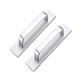 CcHhyyt Selbstklebender Griff Schrankgriffe Aluminium Griffe für Kleiderschrank Schlafzimmer Badezimmer Edelstahl Küchengriffe für Küchenschränke Möbelgriffe Küchengriffe 2 Stück(133mm, Silber)