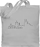 Shirtracer Skyline - Köln Skyline - Unisize - Hellgrau - köln tasche - WM101 - Stoffbeutel aus Baumwolle Jutebeutel lange Henk