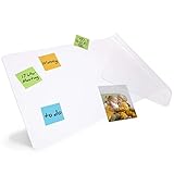 HAMZAM® Schreibtischunterlage transparent, inkl. Klebepunkte, rutschfeste Schreibunterlage,60x40cm, runde Kanten,abwischbar, Schreibtischunterlage für Home&O