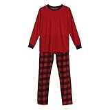 Eltern-Kind-Pyjamas Familie Passende Weihnachtspyjamas PJs Sets Kinder Erwachsene Weihnachten Nachtwäsche Nachtwäsche Schlafen T-Shirt und Hose (Rote Mama S)