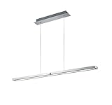 Trio Leuchten LED Pendelleuchte Silas 372294505, Aluminium gebürstet, Acryl weiß, 45 Watt, 4 fach Touch D