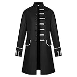 Litale Herren Jacke Frack Steampunk Gothic Gehrock Mittelalter Jacke Cosplay Kostüm Smoking Mantel Viktorianisch Renaissance Mantel Pirat Viking Kostüm Für Bühne Hochzeit Halloween Karneval U