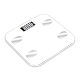 EXCLVEA Körperfettwaage Batterie Körperfettwaage Intelligente Waage High Precision Geschenk for Familie für Body Builders (Farbe : White, Size : 26x29cm)