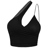 TiaoBug Damen Ärmellos Tank Top Yoga Shirts Sport Fitness Jogging Trainings Oberteil Rückenfrei Weste Unterhemd gr. S M L Schwarz F L