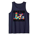 Cool Master Builder Funny Building Blocks Gift Men Women Tank Top