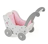 Bayer Chic 2000-425 95 - Holz-Puppenwagen für Baby-Puppen bis 54 cm, Schiebehöhe 43 cm, Stars g