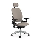 Steelcase 462210MPWFH04 Leap Bürostuhl mit Bezug in Trüffel mit Kopfstütze, 62 X 68 X 117