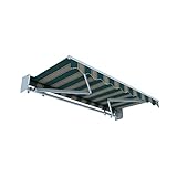 paramondo Gelenkarmmarkise Basic Plus Balkonmarkise Sonnenschutz für Terrasse mit Regenschutzdach 550 x 350 cm (Breite x Ausfall), Braun-Grün M