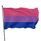 Lewiuzr Bisexuelle Stolzflagge Fahne LGBTQ Banner Flaggen, Wetterfeste Fahnen und Flaggen mit Messing-Ösen, 150 x 90 cm, für LGBTQ Festival und F