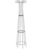 Dehner Pflanzenstütze Obelisk Maxima, Ø 50 cm, Höhe 198 cm, Metall, pulverbeschichtet, dunkelgrü