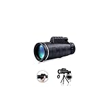 Monokular Fernglas, Monocular Telescop 40X60 Starscope Monokular, HD FMC, BAK4 Objektiv Wasserdicht, Handy Teleskop mit Handy Halterung Stativ Für Vogelbeobachtung Camping Wandern Match R