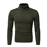 Rollkragenpullover Herren Warme Basic Stehkragen Turtleneck Sweater Slim Fit Rollkragen Pullover Freizeit Strickpullover Langarm Sweatshirt Männer Pulli Lang