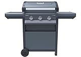 Campingaz Gasgrill 3 Series Select, BBQ Gas-Grillwagen mit 3-Brennern aus Edelstahl, Deckel mit Thermometer, InstaClean Aqua, Culinary Modular System, 10.2 kW Leistung, Außenküche, neues Modell 2021