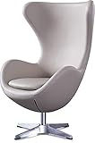 Ohrensessel Tobi Egg Chair Schalensessel Designer Sessel in Ei Form Kunstleder Beige zeitlos und komfortab