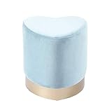 CUTEY Herz-förmiger Fußhocker Samt-Dressing-Hocker mit weicher gepolstertem Fußhocker, Verbandsessel Sofa-Hocker für Küche, Schlafzimmer, Wohnzimmer,B