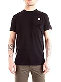 Fred Perry Herren Pocket Detail Pique T-Shirt, Schwarz (Black 102), Small (Herstellergröße: S)