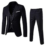 DeHolifer Anzug Herren 3 Teilig Klassisch Anzüge Weste Anzughose Business Sakko Herren Slim Fit Blazer Klassisch Anzug Hochzeit Jacke Suits Hochzeitsanzug Freizeitanzug Herrenanzug Coat H