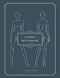 Fashion Sketchbook with Figure Templates: 8.5' x 11' Notebook for Fashion Illustration [Royal Blue]: 118 Female Figure Templates for Easy Sketching, Create Your Own Fashion Desig