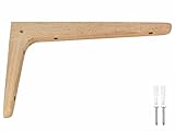 Gedotec Holzkonsole aus Buche | 1 Stück Regalwinkel aus massivem Naturholz | 250 x 150 mm | TAUM | paarweise Tragkraft bis 60 kg | Regal-Halter geeignet für Bücherregale | Schwerlastträger Wandreg
