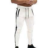 BIBOKAOKE Freizeithosen Herren Frühling Neue Jogginghose Outdoor Fitness Sweatpants Elastic Waist Laufhose Sweathose mit Kordelzug Mode Vertikale Streifen Patchwork Sporthose H