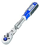 Haskyy 1/4' Teleskopknarre | 6,3mm | 180-230mm | Gelenk-Umschaltknarre ausziehbar | feinverzahnt | Teleskop | Knarre | Ratschenschlü