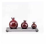 luckxuan Skulptur Granatapfel-keramisches vase Wohnzimmer Home Studier Room Dekoration modern minimalistische rote kleine vase Dekoration Skulpturen Dek