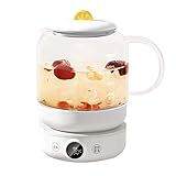 MQJ Elektrischer Wasserkocher 1.0L Glaskocher Mit Variablen Voreinstellungen, Einem Berührungs-Tee-Maker, 100% Edelstahl-Innendeckel, Tee-Infuser Exi25C-Unterseite, Auto Shirt Off Exi25C Kochen Sie D